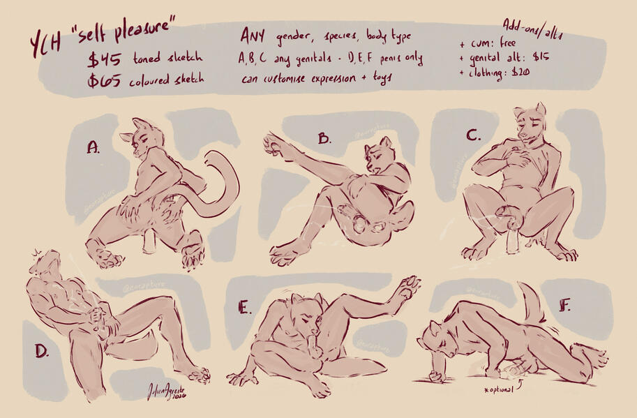 "Self pleasure" A, C, E, F available